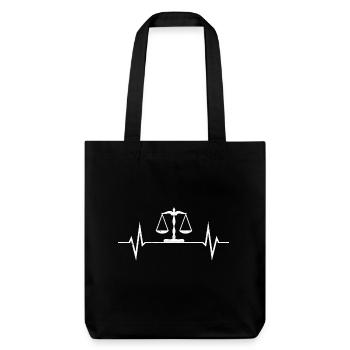 Avocat Jura Libra de la Justice ECG du battement de cœur - Tote bag épais recyclé Stanley/Stella - noir - Devant