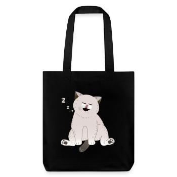sleeping cat - Stanley/Stella Heavyweight Recycled Tote Bag - black - Front