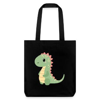 Motif enfant Dino coloré - Tote bag épais recyclé Stanley/Stella - noir - Devant