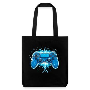 Gaming Controller Blitze Gamer Konsole Geschenk - Stanley/Stella recycelter Heavyweight Stoffbeutel - Schwarz - Vorne