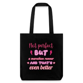 Not perfect, but marathon runner,marathon - Stanley/Stella Heavyweight Recycled Tote Bag - black - Front