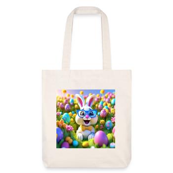 Pâques, easter, joyeuses pâques, oeufs en chocolat - Tote bag épais recyclé Stanley/Stella - blanc cassé - Devant