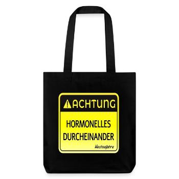 WECHSELJAHRE MENOPAUSE - ACHTUNG HORMONE - Stanley/Stella recycelter Heavyweight Stoffbeutel - Schwarz - Vorne