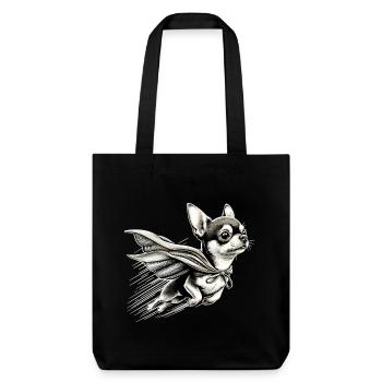 Super Hund Chihuahua Held Cape Chi Chis Geschenk - Stanley/Stella recycelter Heavyweight Stoffbeutel - Schwarz - Vorne