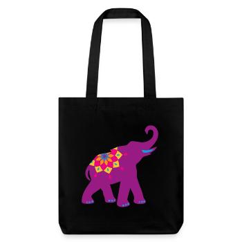 Yoga Meditation Mandala Indien Tierliebe Namaste - Stanley/Stella recycelter Heavyweight Stoffbeutel - Schwarz - Vorne