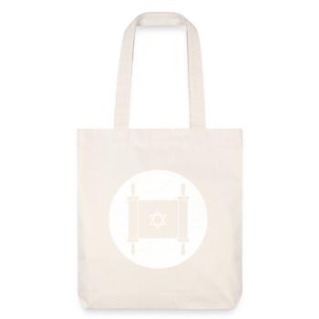 Rouleau de la Torah dans un cercle blanc - Tote bag épais recyclé Stanley/Stella - blanc cassé - Devant