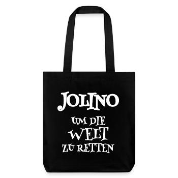 Jolino als Retter - Stanley/Stella recycelter Heavyweight Stoffbeutel - Schwarz - Vorne
