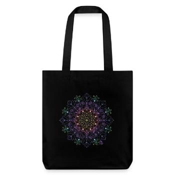 Motif Mandala lumineux - Tote bag épais recyclé Stanley/Stella - noir - Devant