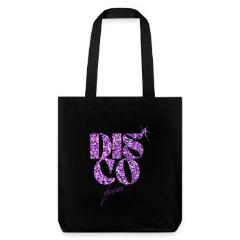 Glitzerndes Disco Love Emblem - Stanley/Stella recycelter Heavyweight Stoffbeutel - Schwarz - Vorne
