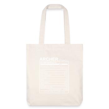 Archery Nutrition Facts Funny Archer Design - Stanley/Stella Heavyweight Recycled Tote Bag - natural white - Front