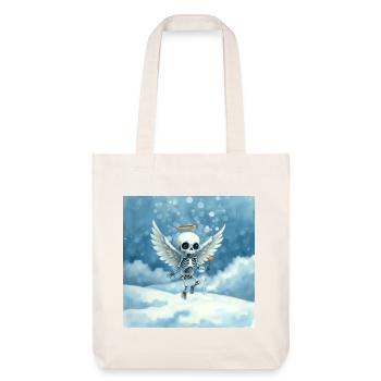 Skeleton angel with halo in clouds - Stanley/Stella Heavyweight Recycled Tote Bag - natural white - Front