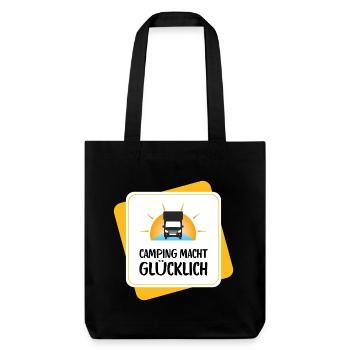 Le camping vous rend heureux – conception de camping-car - Tote bag épais recyclé Stanley/Stella - noir - Devant