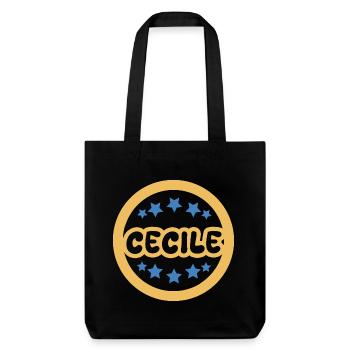 First name Cecile - Stanley/Stella Heavyweight Recycled Tote Bag - black - Front