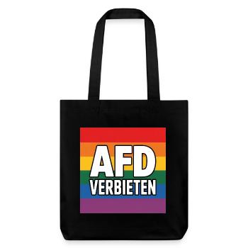 AFD Verbieten - Antifa Tee - Stanley/Stella recycelter Heavyweight Stoffbeutel - Schwarz - Vorne