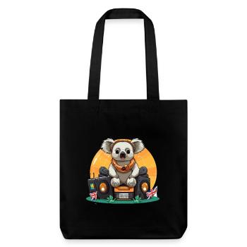 Koala DJ Boombox RetroVibe - Stanley/Stella Heavyweight Recycled Tote Bag - black - Front