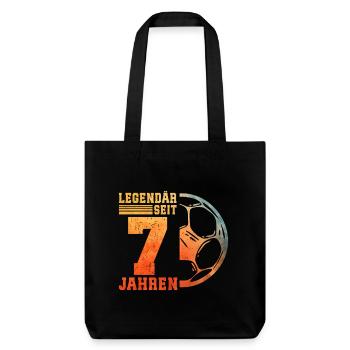 7. Geburtstag 7 Jahre Junge Kinder Fußball - Stanley/Stella recycelter Heavyweight Stoffbeutel - Schwarz - Vorne