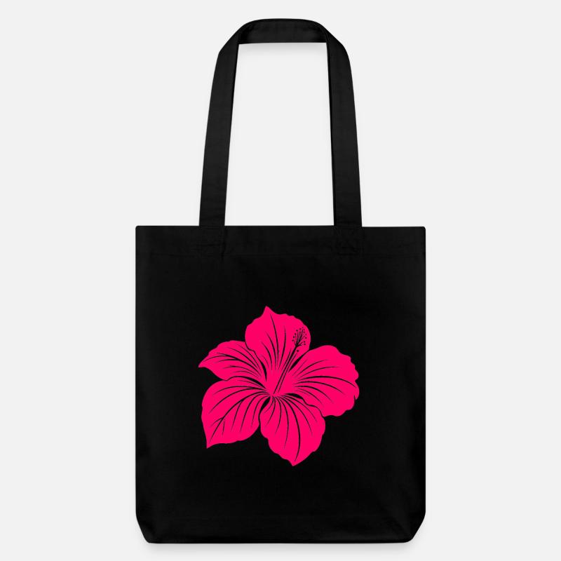 Fleur d’hibiscus - Tote bag épais recyclé Stanley/Stella - noir