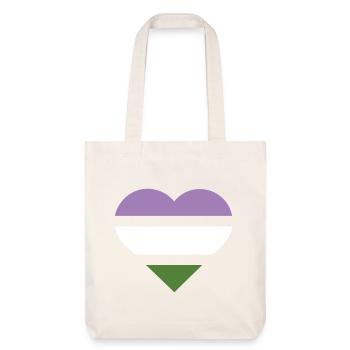 Pride Flag Heart · Genderqueer - Stanley/Stella Heavyweight Recycled Tote Bag - natural white - Front