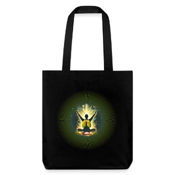 Meditation Breath Power Nature Lung Mandala - Stanley/Stella Heavyweight Recycled Tote Bag - black - Front