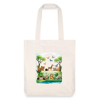 Jungle Wildlife Safari - Stanley/Stella Heavyweight Recycled Tote Bag - natural white - Front