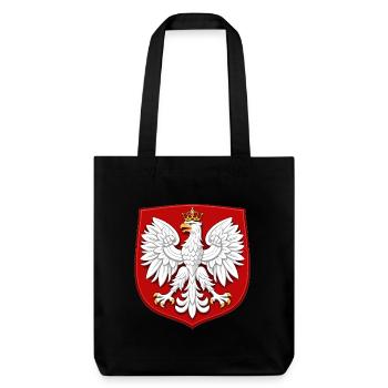 Poland Coat of Arms T-Shirt – White Eagle with Crown - Stanley/Stella Heavyweight Recycled Tote Bag - black - Front