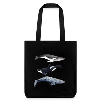 Yubarta, orca and gray whale - whales - baleine - Stanley/Stella Heavyweight Recycled Tote Bag - black - Front