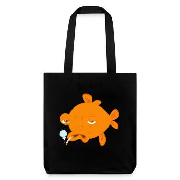 goldfisch raucht - Stanley/Stella recycelter Heavyweight Stoffbeutel - Schwarz - Vorne