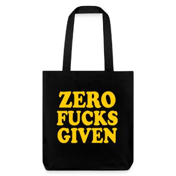 Zero fucks given - Tote bag épais recyclé Stanley/Stella - noir - Devant