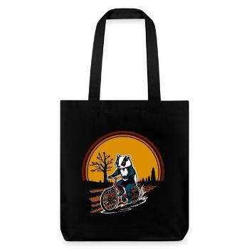 Radl Dachs Herbst - Bike Badger - 4 Black- DIGITAL - Stanley/Stella recycelter Heavyweight Stoffbeutel - Schwarz - Vorne