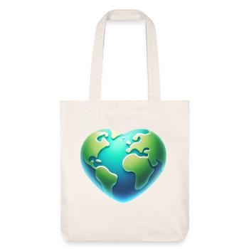 Herzförmige Erde Öko-Design - Stanley/Stella recycelter Heavyweight Stoffbeutel - Naturweiß - Vorne