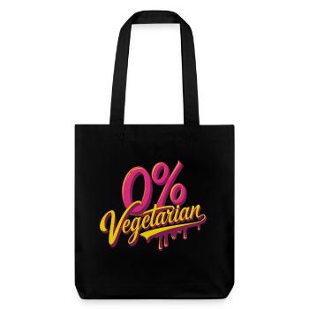 0% Vegetarian 10 - Stanley/Stella recycelter Heavyweight Stoffbeutel - Schwarz - Vorne