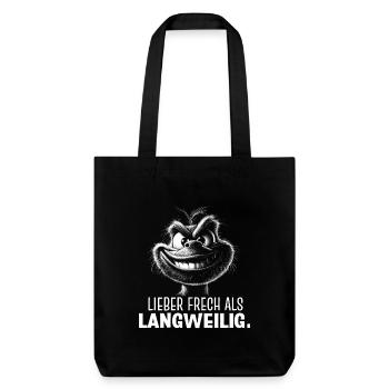 Lieber frech als langweilig - Stanley/Stella recycelter Heavyweight Stoffbeutel - Schwarz - Vorne