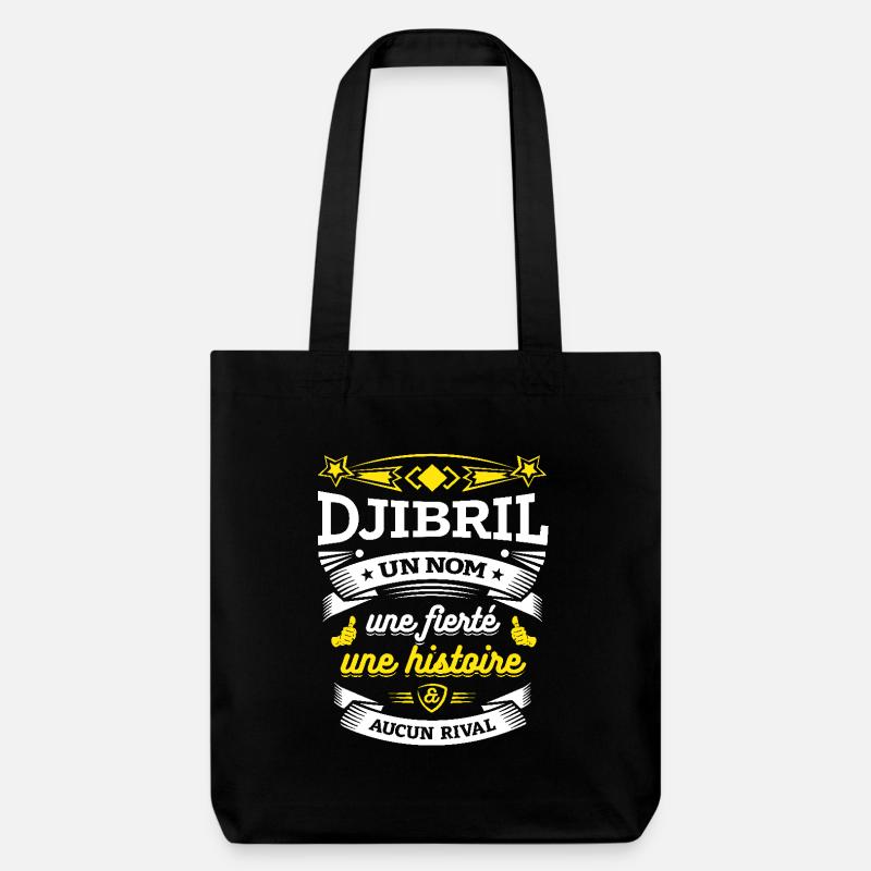 DJIBRIL UN NOM UNE FIERTÉ AUCUN RIVAL - Tote bag épais recyclé Stanley/Stella - noir