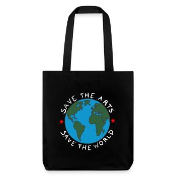 Save the Arts Save the World Erde Umweltaktivist - Stanley/Stella recycelter Heavyweight Stoffbeutel - Schwarz - Vorne