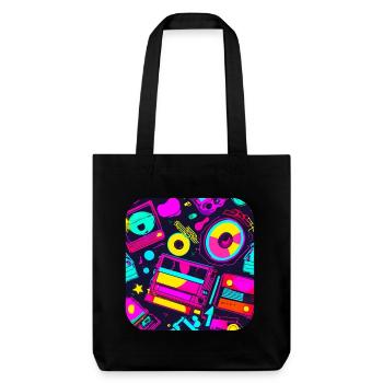 80s Party Vintage Theme Party - Stanley/Stella Heavyweight Recycled Tote Bag - black - Front