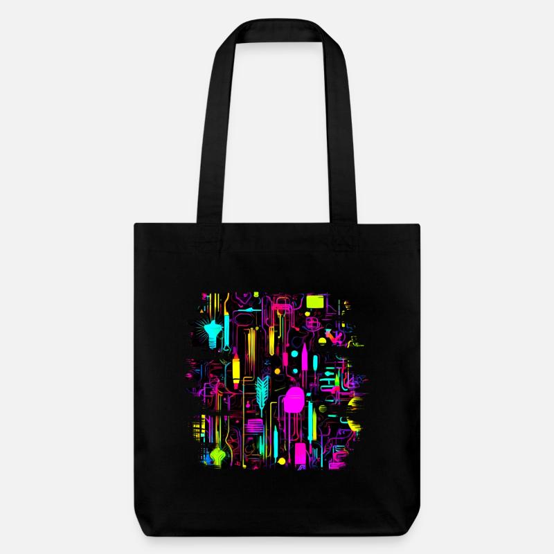 Couleurs néon Coloré Style créatif Lueur - Tote bag épais recyclé Stanley/Stella - noir