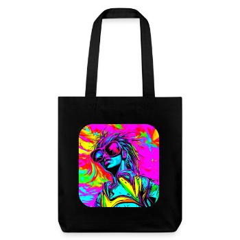 Neon Funky Pop Star Glow Party - Stanley/Stella recycelter Heavyweight Stoffbeutel - Schwarz - Vorne