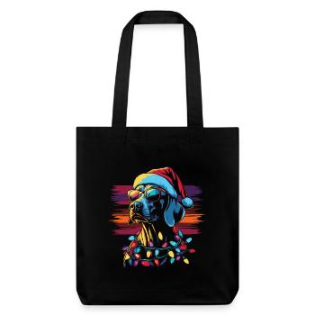 Braque de Weimar cool à Noël - Tote bag épais recyclé Stanley/Stella - noir - Devant