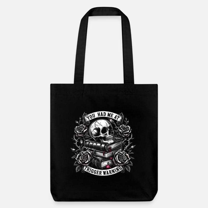 Du hattest mich bei Trigger Warning Dark Romance Geschenk - Stanley/Stella recycelter Heavyweight Stoffbeutel - Schwarz