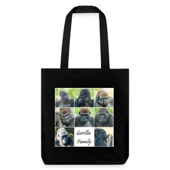 Famille Gorilla - Tote bag épais recyclé Stanley/Stella - noir - Devant