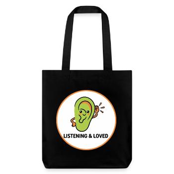 À l’écoute et aimé - Tote bag épais recyclé Stanley/Stella - noir - Devant