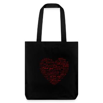 Je t'aime - dans de nombreuses langues - Tote bag épais recyclé Stanley/Stella - noir - Devant