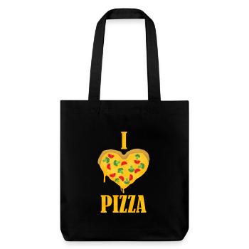 I love pizza - I love pizza - Stanley/Stella Heavyweight Recycled Tote Bag - black - Front