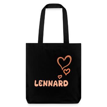 Geschenk für Lennard - Stanley/Stella recycelter Heavyweight Stoffbeutel - Schwarz - Vorne