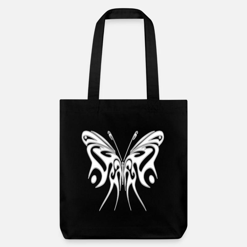 Metallic Tribal Butterfly - Stanley/Stella Heavyweight Recycled Tote Bag - black