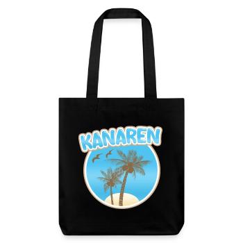 Logo de Palm Beach des îles Canaries - Tote bag épais recyclé Stanley/Stella - noir - Devant