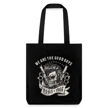 SSD Biker - we are the good guys - Skull Born 1966 - Stanley/Stella recycelter Heavyweight Stoffbeutel - Schwarz - Vorne