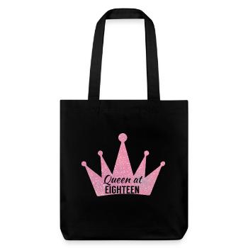 18ème anniversaire: Reine à dix-huit - Tote bag épais recyclé Stanley/Stella - noir - Devant
