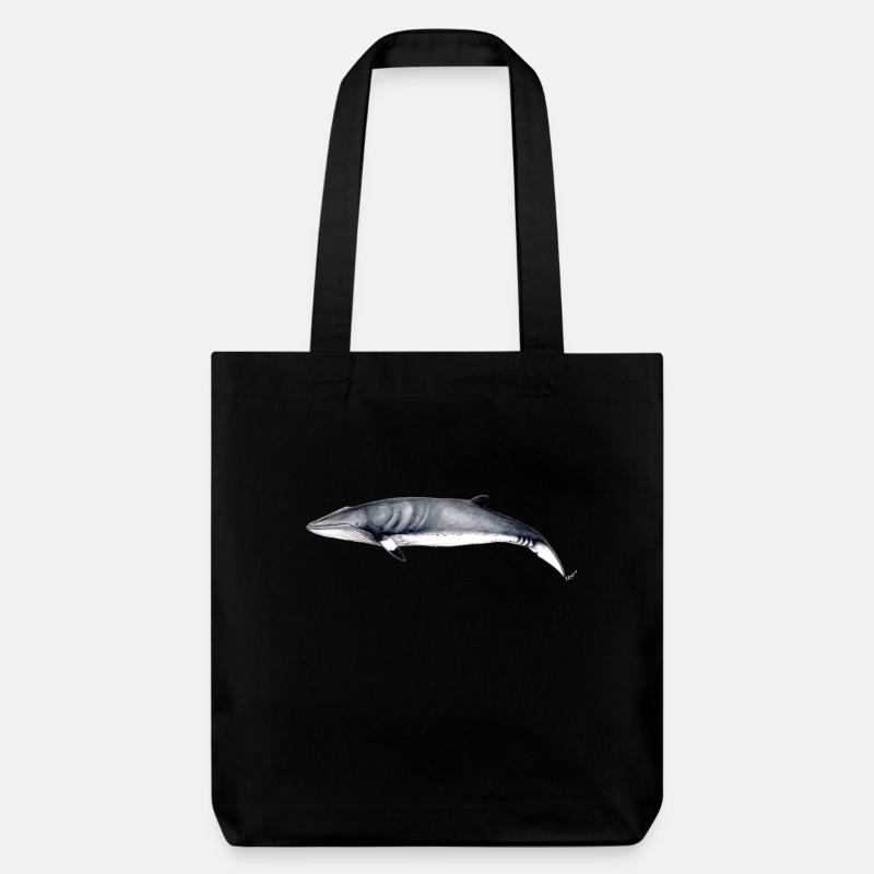 Minke - Zwergwal - Petit rorqual - Stanley/Stella recycelter Heavyweight Stoffbeutel - Schwarz