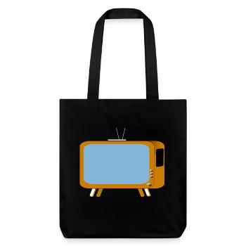 monitor television fernseher tv flatscreen compute - Stanley/Stella recycelter Heavyweight Stoffbeutel - Schwarz - Vorne